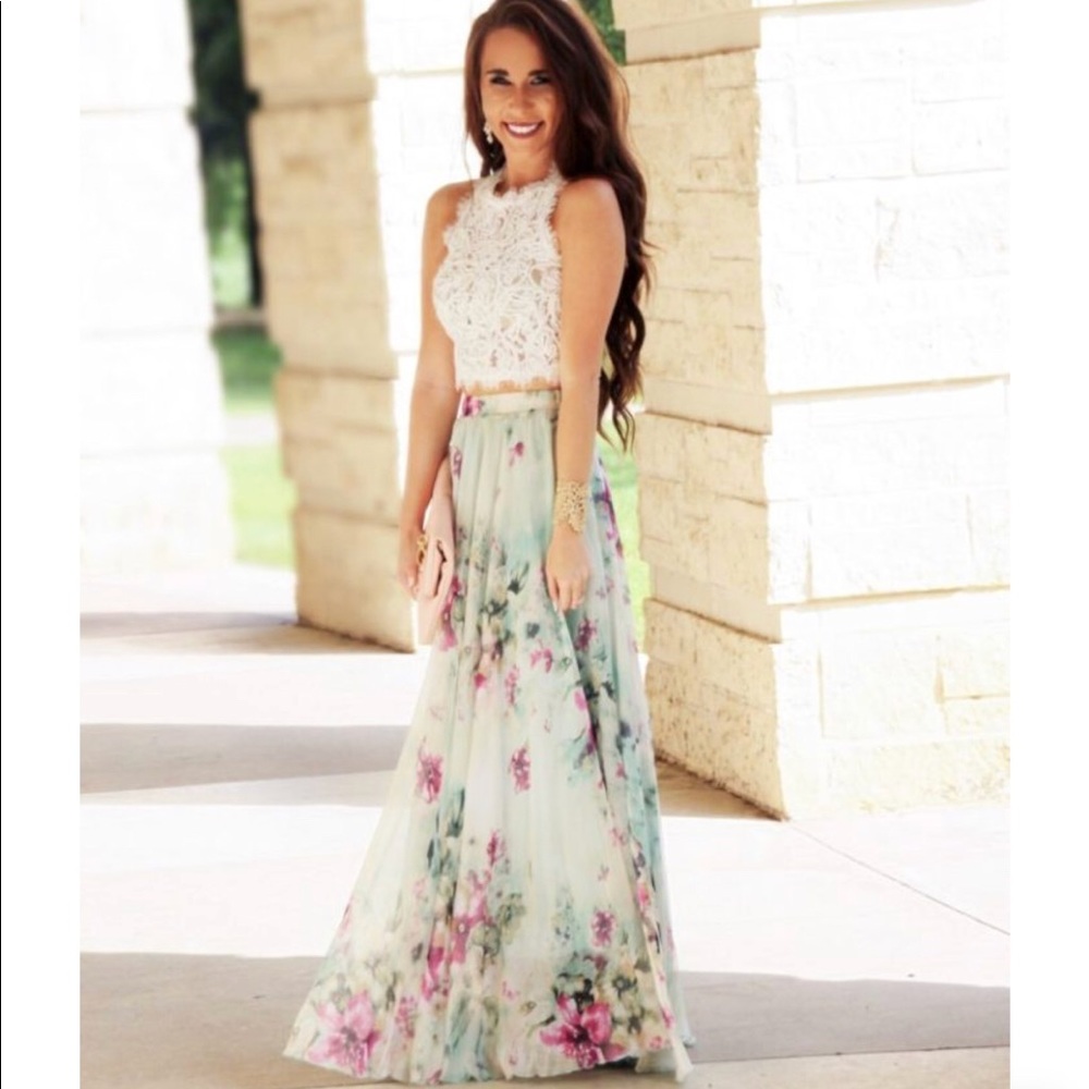 Floral maxi skirt